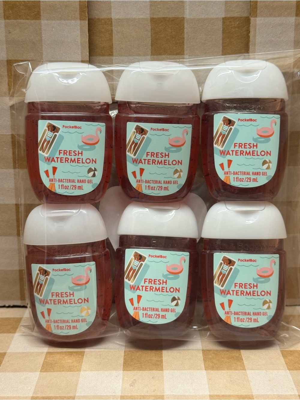 NEW B&BW (6) Fresh Watermelon Pocketbac Hand Sanitizer Gels